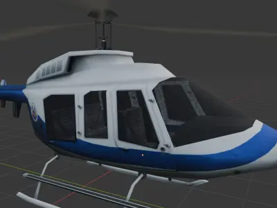 Low Poly Police Helicopter Low-poly 3D model