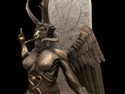 Statue of Baphomet Low-poly 3D model