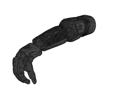 Cybernetic Arm with Chrome Wires 3D model