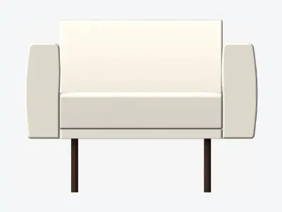 Seat - Sofa - Simplicity - Single Low-poly 3D model