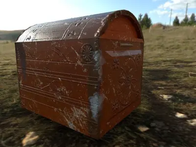 trunk old antique Free low-poly 3D model