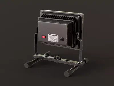Halogen Work Light Low-poly 3D model