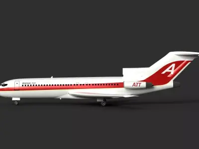 Boeing 727   High Quality Detailed 3D Model    Low-poly 3D model