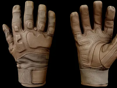 Tactical Gloves 014 Low-poly 3D model