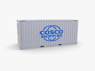 20ft Shipping Container Cosco Shipping v2 3D model