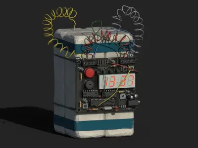 Time Bomb Low-poly 3D model buy