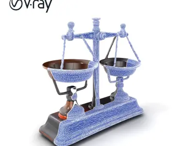 Vintage Iron Scales with Detailed Weights Model Pack Low-poly 3D model