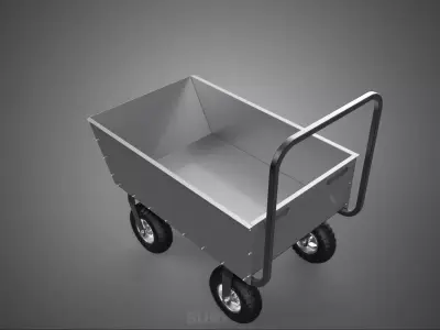 HEAVY DUTY METAL UTILITY CART TROLLEY HAND PLATFORM TRUCK PALLET 3D model