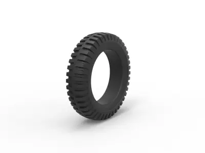Military tire 2 Scale 1 to 10 3D print model