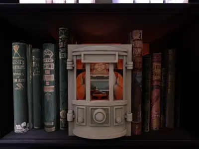 Train Cabin Booknook 3D print model