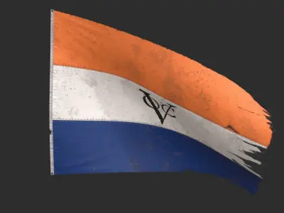 Dutch East Indies Company Flag 1602-1798 Low-poly 3D model