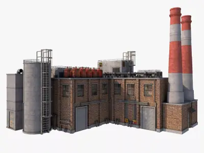 Factory Building 6 Low-poly 3D model