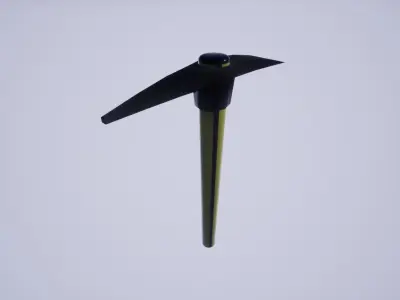 Pickaxe shovel with handle in sky Low-poly 3D model