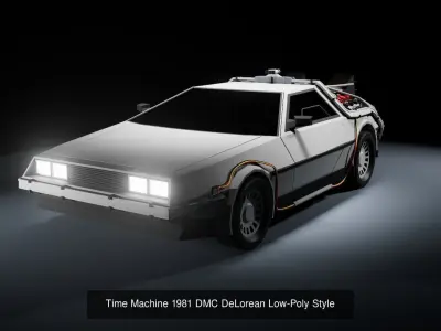 Low-Poly DeLorean Collection 3D Model Pack