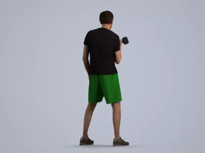 00107Floris009 - Adult Caucasian man exercising in athletic 3D model