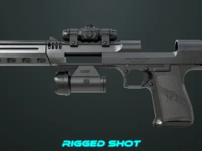 12 pistol Rigged Collection 01 All PBR Unity UE Textures 3D Model Pack