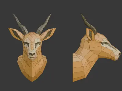 ENTELOPE HEAD LOWPOLY ORIGAMI DECORATION Low-poly 3D model