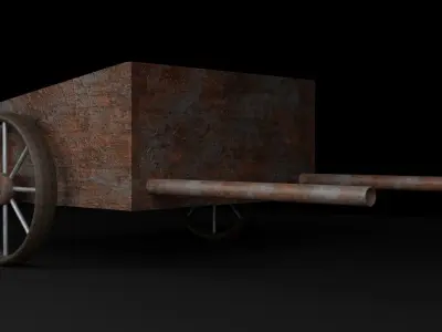 Halloween Dirty Cart 3D model Free low-poly 3D model