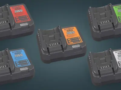 Battery Charging Station Low-poly 3D model