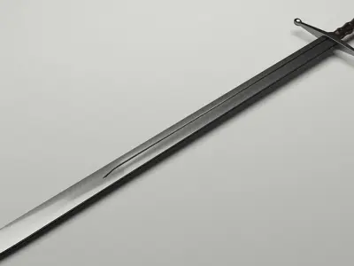 Medieval Longsword Low-poly 3D model
