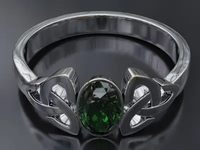 A set of gold and silver rings with a Celtic motif 3D print model
