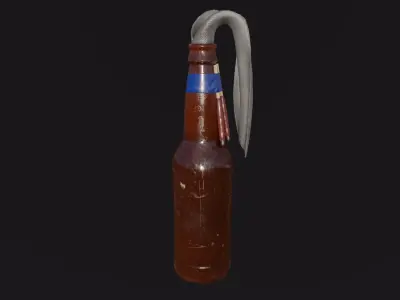 Molotov cocktail Low-poly 3D model