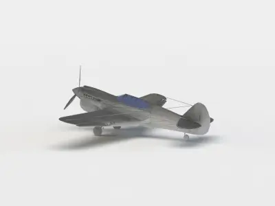 Gray plane Low-poly 3D model