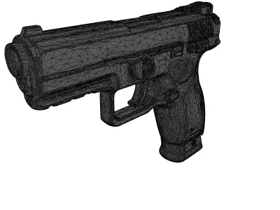 Scifi Pistol Green Sight Matte Black 3D model