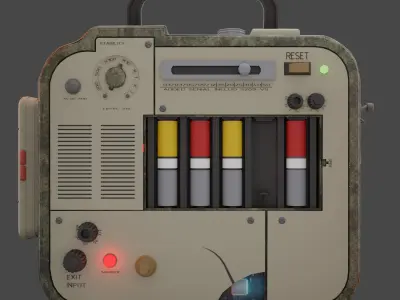 Retro Futuristic Radiation Dosimeter 3D model
