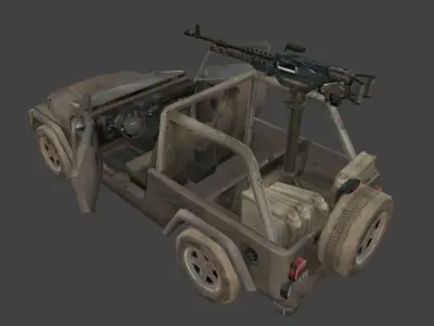 Jeep Unlimited Low-poly 3D model