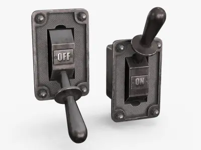 Industrial Power Switch Low-poly 3D model get