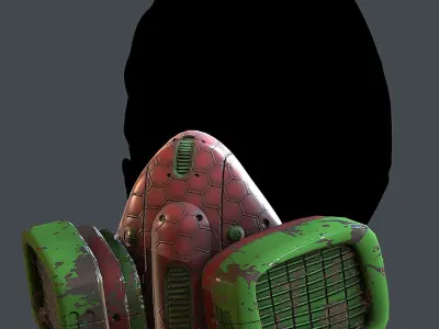 Gas mask helmet 3d model scifi  Low-poly 3D model purchase
