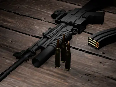 M16 rifle Low-poly 3D model purchase