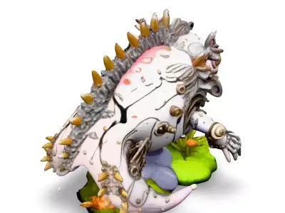 Steampunk Mechanical Lizard Low-poly 3D model