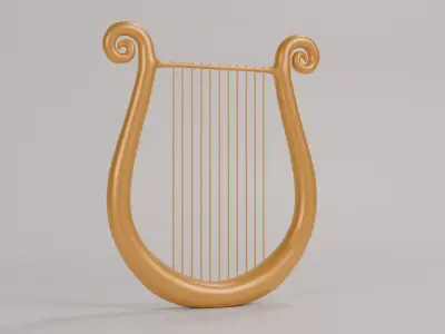 HARP CARTOON  Low-poly 3D model