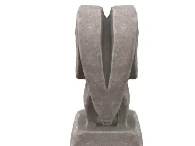 Ram abstract stone statues Low-poly 3D model