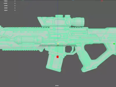 Red Rifle Gun 3D model purchase