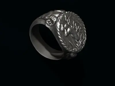 old coin ring v2 3D print model