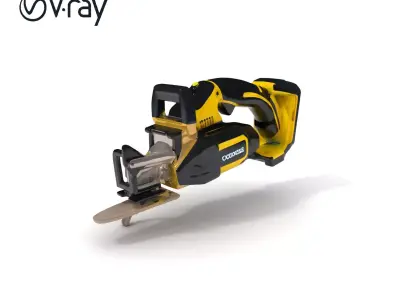 Cordless Electric Saw D Model Pack Low-poly 3D model