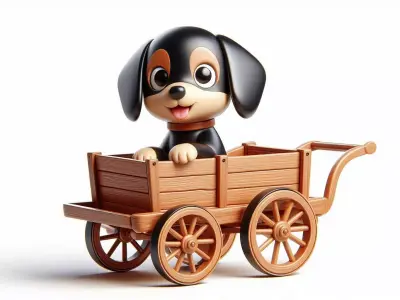 Wooden Cart 3D Printable Model 3D print model order