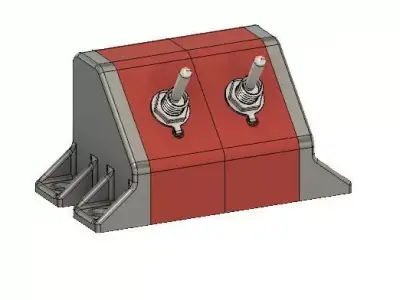 Toggle Switch Brackets 45 Degree 1-4 holes for switches 3D print model