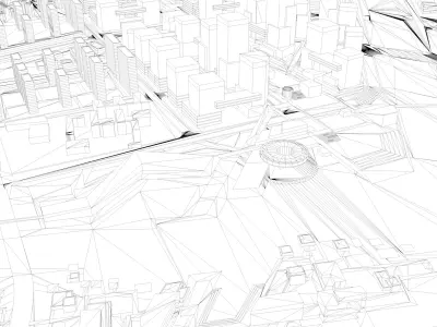 Buildings City building industrial park commercial housing 3D model V4
