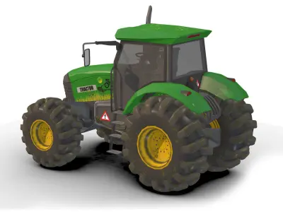 Tractor  Low-poly 3D model from CGTrader