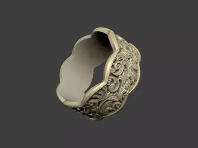 The pattern gothic luxury ring design 3D print model