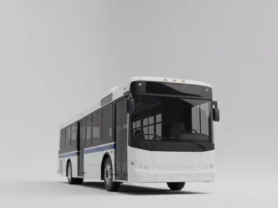 Modern Airport Shuttle Bus Transport Vehicle 3D Model 3D model