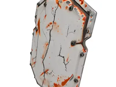 SciFi BattleDamaged Shield Low-poly 3D model