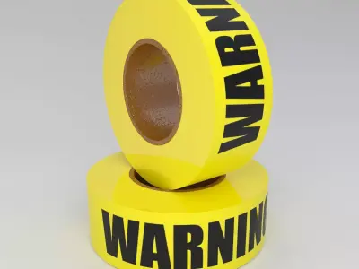 WARNING Tape Yellow 3D model