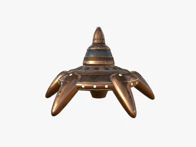 Alien Spaceship UFO G06 Copper - Sci Fi Spacecraft Design Low-poly 3D model