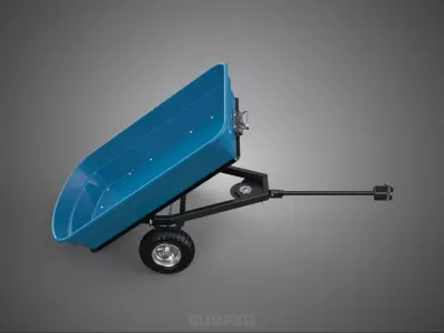 TILTED BED POLY DECK TRAILER CARGO MATERIAL HANDLING TRANSPORT 2 3D model