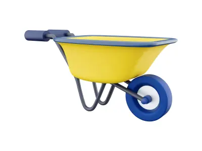 Garden cart cartoon icon 3D model